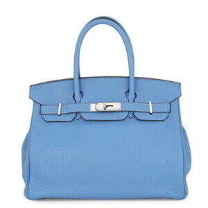Hermes Birkin 30 Blue Paradise Taurillon Clemence □R stamp HERMES handbag wom...